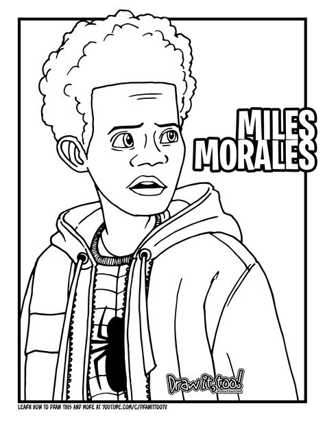 Miles Morales Color Pages - Free Printable Templates