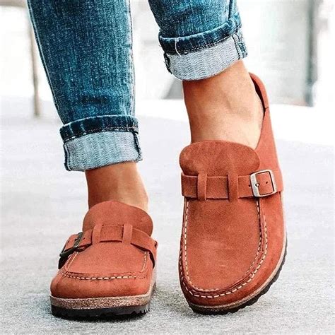 2024 Women Suede Clogs Mules Garden Loafer Shoes Memory Foam Slipper