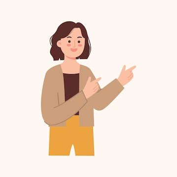 Premium Vector | Woman with pointing finger