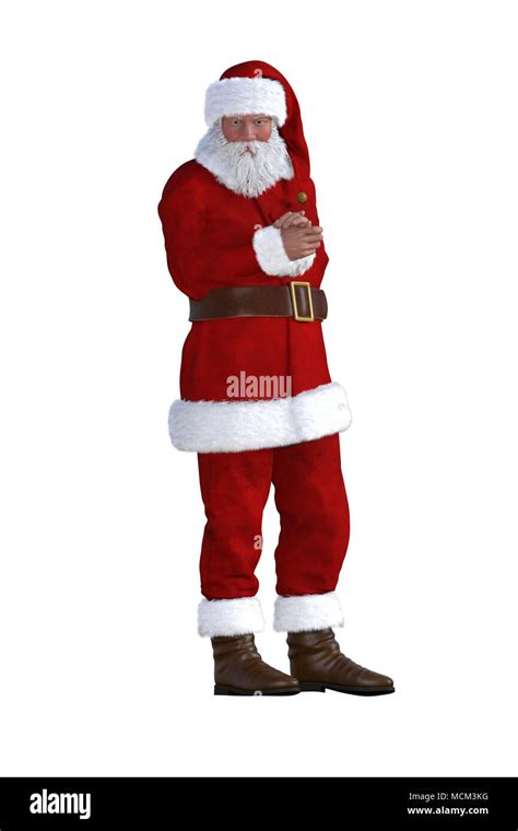santa clause  red suit isolated  white  render stock photo alamy