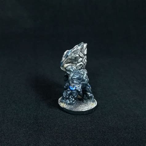 Painted Earth Elemental Miniature, D&D Board Game - Frozen Fire Arts