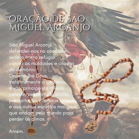 Novena A São Miguel Arcanjo - Terço Novena São Miguel Arcanjo Madeira Imbuia com Folheto | Elo7
