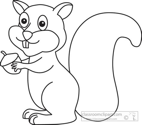 Animals Black and White Outline Clipart - squirrel_1029_outline_clipart ...