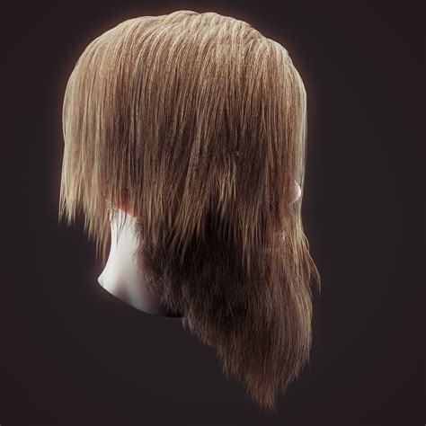 Комплект для волос на голове Low Poly 4 3D Модель $30 - .max .unknown ...