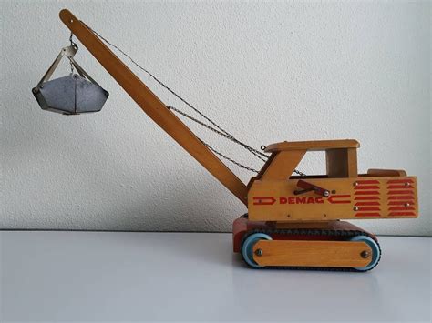 50s 60s Wooden Crane Truck Toy Wood Car Vehicle - Etsy