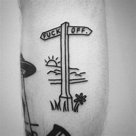 Fuck off by @themagicrosa - Tattoogrid.net