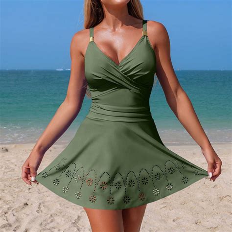 UTSJKR Womens Swimdress One Piece Tummy Control Tankini Bathing Suit