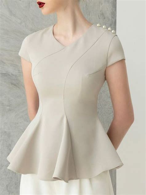 stylewe elegant light gray women tops  neck polyester elegant formal