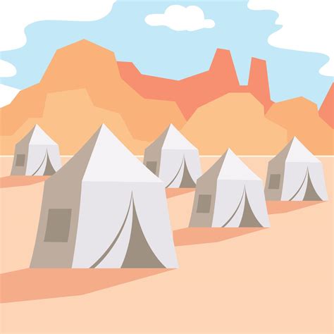 tents in the desert 11209419 Vector Art at Vecteezy