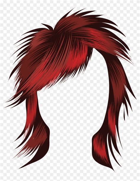 Red Hair Clipart Long Hair - Vector Hair - Png Download (#8977) - PikPng