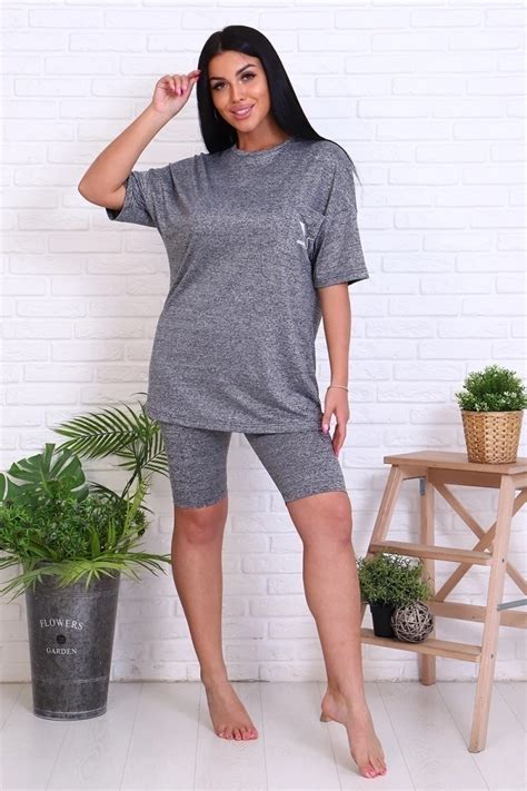 Костюм с велосипедками 24728 (серый) Костюм 24728 за 1 267 ₽ купить в ...