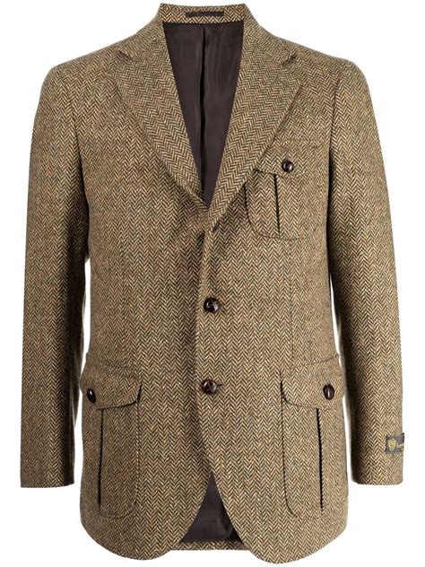 man   boon herringbone tweed jacket light brown herringbone