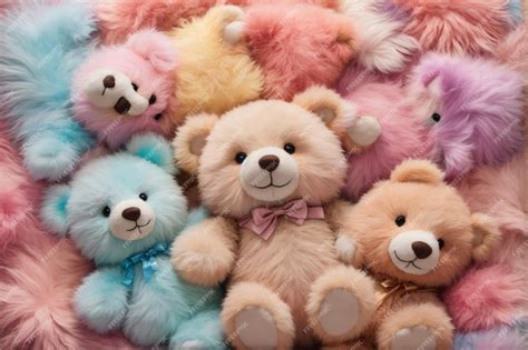 Premium AI Image | Pastel Fluffy Teddy Bear Wallpaper Fluffy Teddy Bear ...