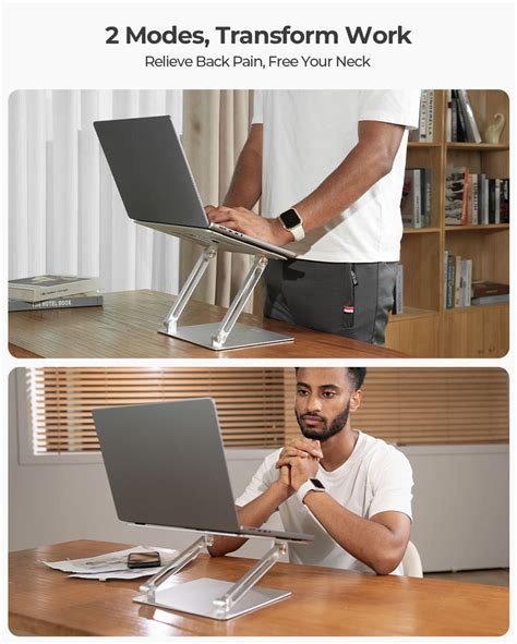 Foldable Aluminum Laptop Stand for Desk: Adjustable & Ergonomic Laptop