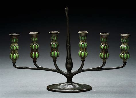 Lot Detail - TIFFANY STUDIOS SIX LIGHT CANDELABRUM.