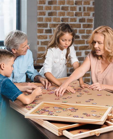 GAMENOTE 1500 Pieces Jigsaw Puzzle Table with Puzzle Cover, Portable ...