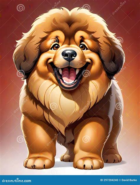 Tibetan Mastiff Puppy Dog Cartoon Character Royalty-Free Illustration