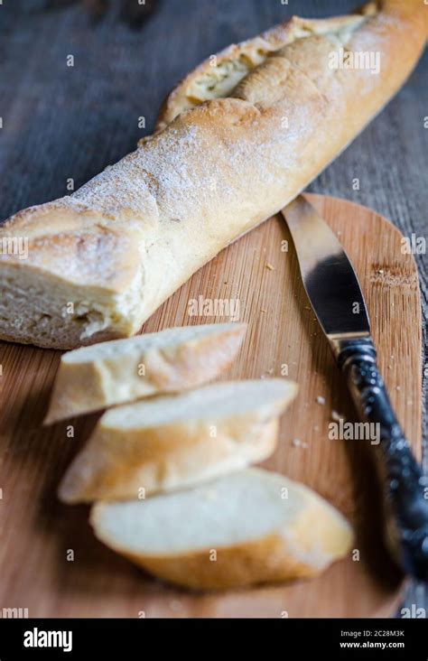 Sliced french bread baguette Stock Photo - Alamy