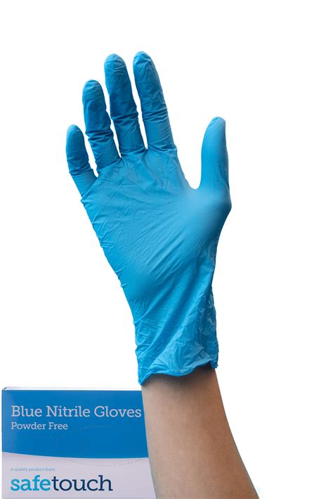 Safetouch Standard Powder Free Blue Nitrile Gloves AQL 1.5