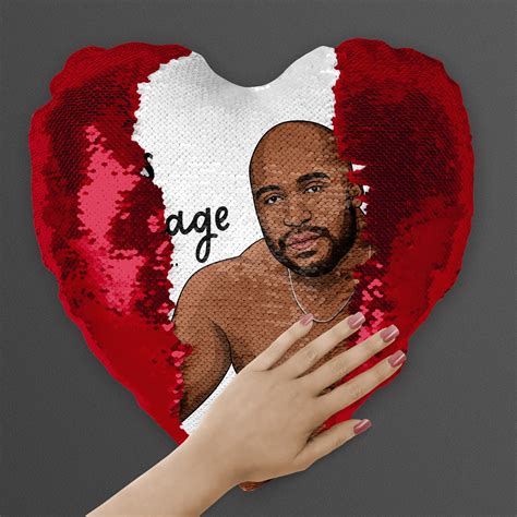Barry Wood Meme Magic Reveal Sequin Heart Cushion / Pillow Great