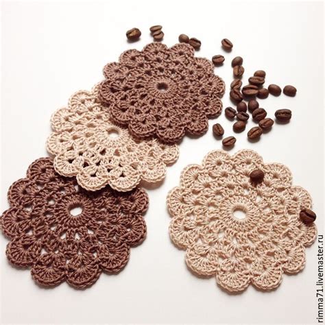 Yellow Coasters with Crochet Patterns