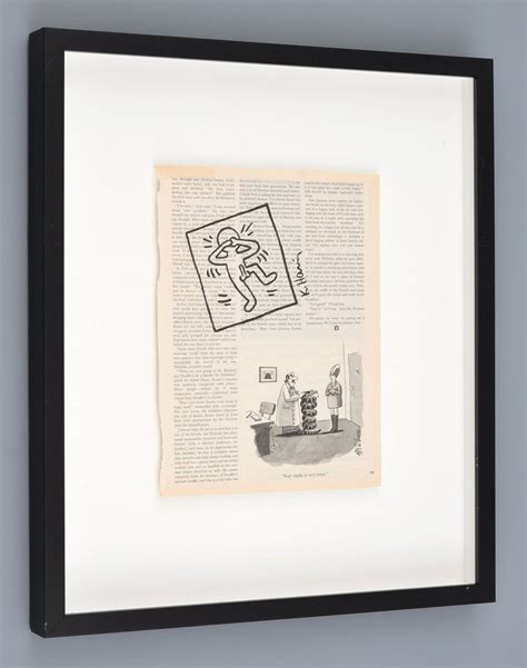 Keith Haring Drawing, Male Nude on Playboy Page for sale at auction on