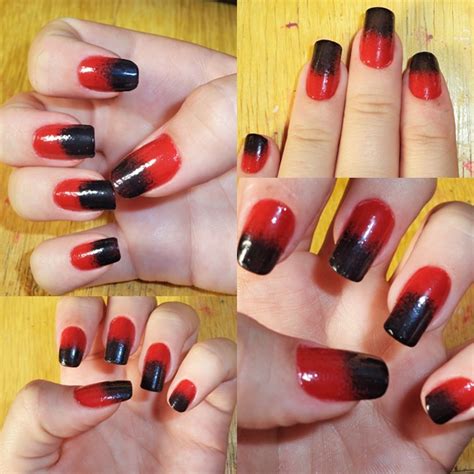 Unhas Degrade Vermelho E Preto - Unhas Fácil: Unha da semana: Degradê Vermelho e Preto!