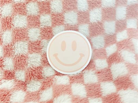 Pink Smiley Face Sticker - Etsy