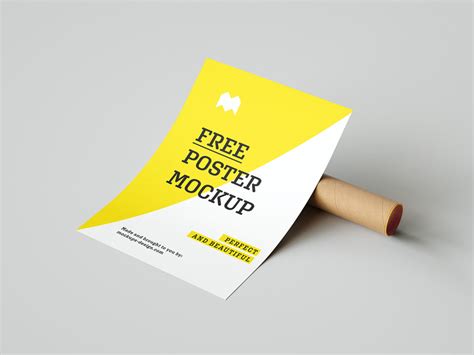 Poster Mockup with Cardboard Tube - Free Download