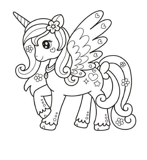 unicorn coloring sheet simple
