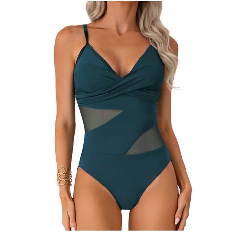 Lopeceal Womens Mesh One Piece Swimsuit Tummy Control Bathing Suit Sexy