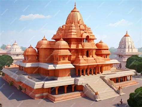 Premium AI Image | ram mandir temple design in Ayodhya