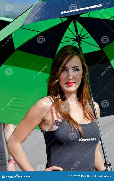 Pitbabe Of Kawasaki Ninja Cup Of The CEV Editorial Image - Image: 19287145