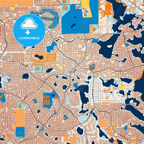 Colorful Deltona Street Map With Labels And Buildings – HEBSTREITS