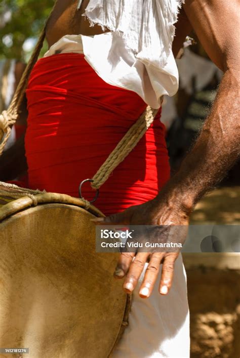 Traditionally Dressed Sri Lankan Drummer Playing Drum Stock Photo ...