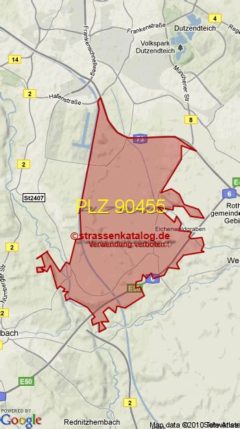 Postleitzahlgebiet 90455 - PLZ