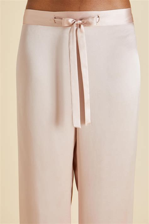 Coco Oyster Ivory Pyjamas in Silk Satin | Olivia von Halle
