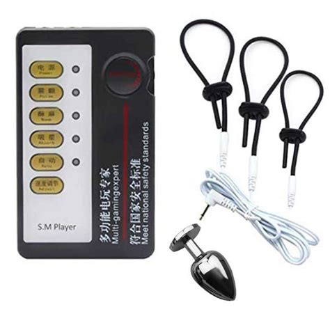 Jual Electric Shock Pulse Stimulator Metal Anal Plug Penis Lock Ring