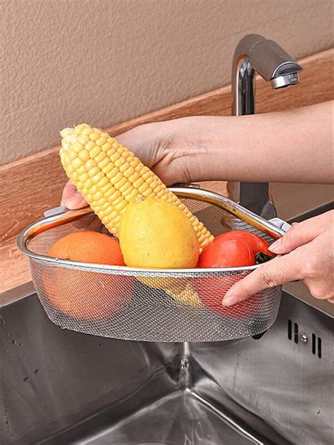 2pcs/set Drainer Basket, Triangular Sink Drainer Basket, Stainless ...