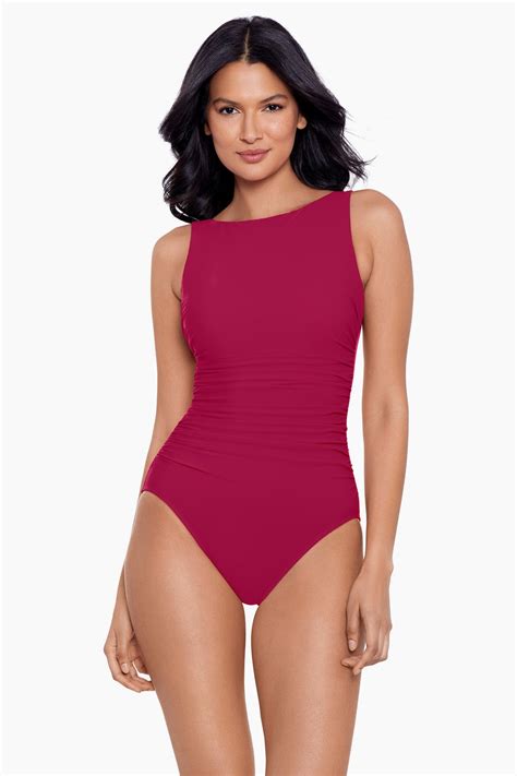 Miraclesuit Rock Solid Regatta High-Neck One Piece Swimsuit