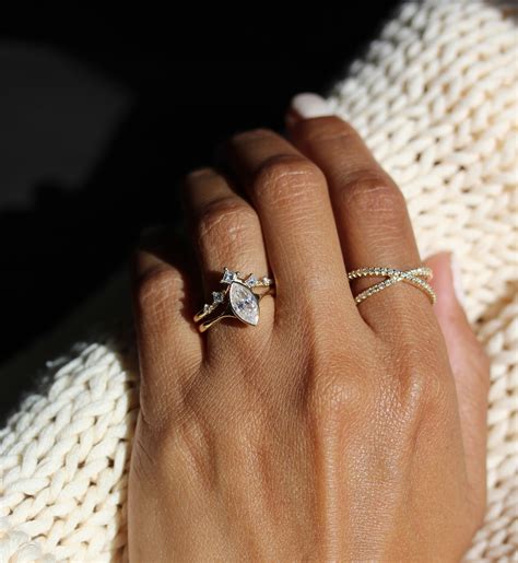 radiant cut engagement ring marquise band 4