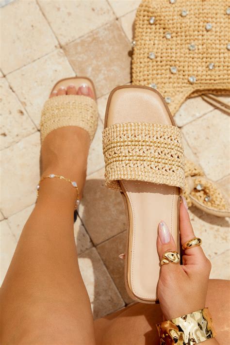 Miss Lola | Acapulco Sun Nude Slip On Sandals – MISS LOLA