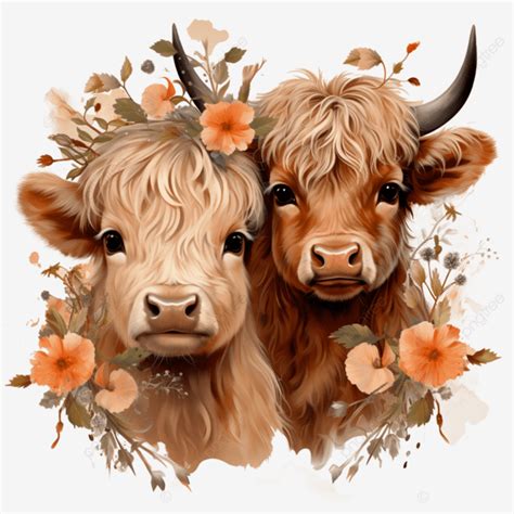 baby highland  clip art  floral design highland  animal