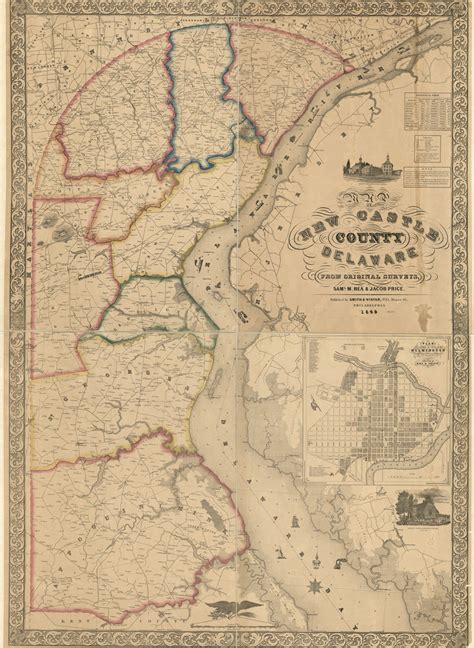 1849 Map of New Castle County Delaware From Original Surveys - Etsy