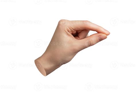 Hand gesture, finger pinch Thumb catching, squeezing, white background