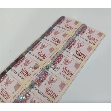 jual materai meterai tempel  asli shopee indonesia