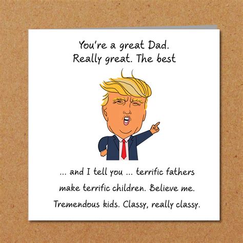 Donald Trump Fathers Day Card - Funny, humorous and amusing Trump cart – Swizzoo