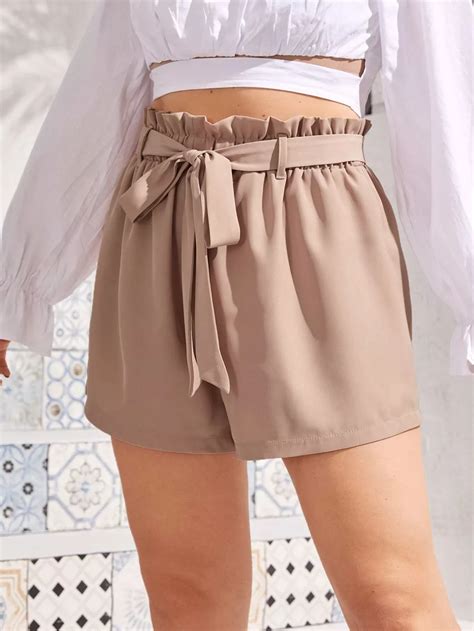 belted paper bag waist shorts paper bag shorts cute outfits shorts