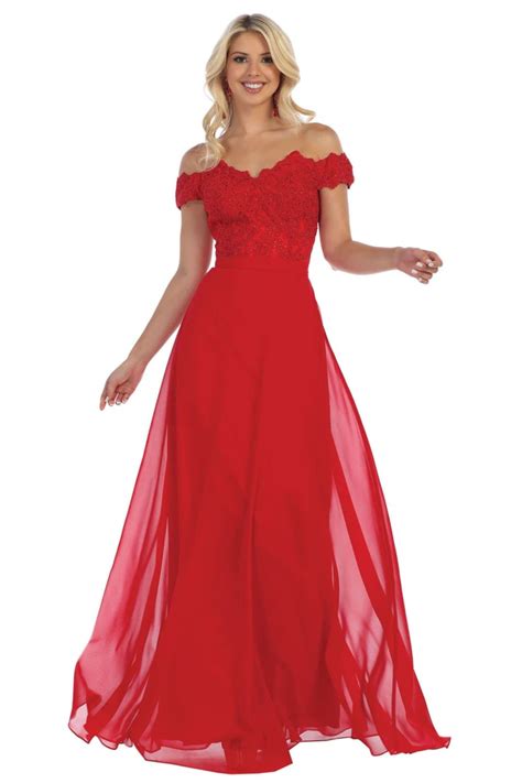 Formal Dress Shops Inc Juniors Womens Off The Shoulder Prom Dress