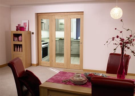 Oak Pattern 10 Roomfold - Clear Glass Bifold Doors At Climadoor